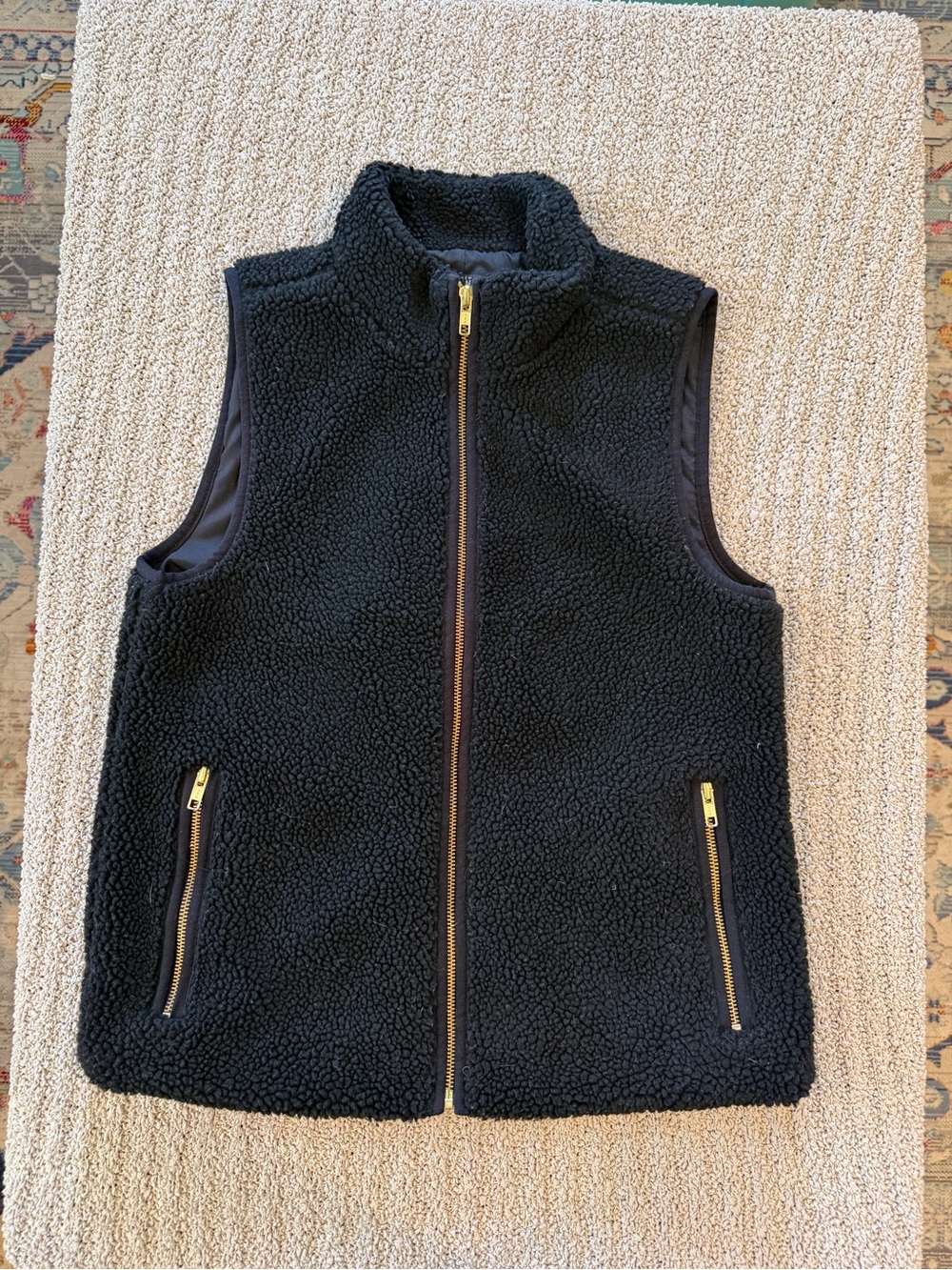 J.Crew Mercantile Black Sherpa Fleece Vest – XS